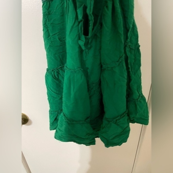 Green Mini A-Line tie up back Dress Size Medium - Picture 6 of 10
